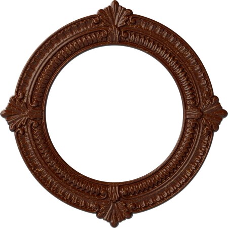 Ekena Millwork Benson Ceiling Medallion (Canopies up to 8"), 13 1/8"OD x 8"ID x 5/8"P, Burnished Mahogany Crackle CM13BNBMC